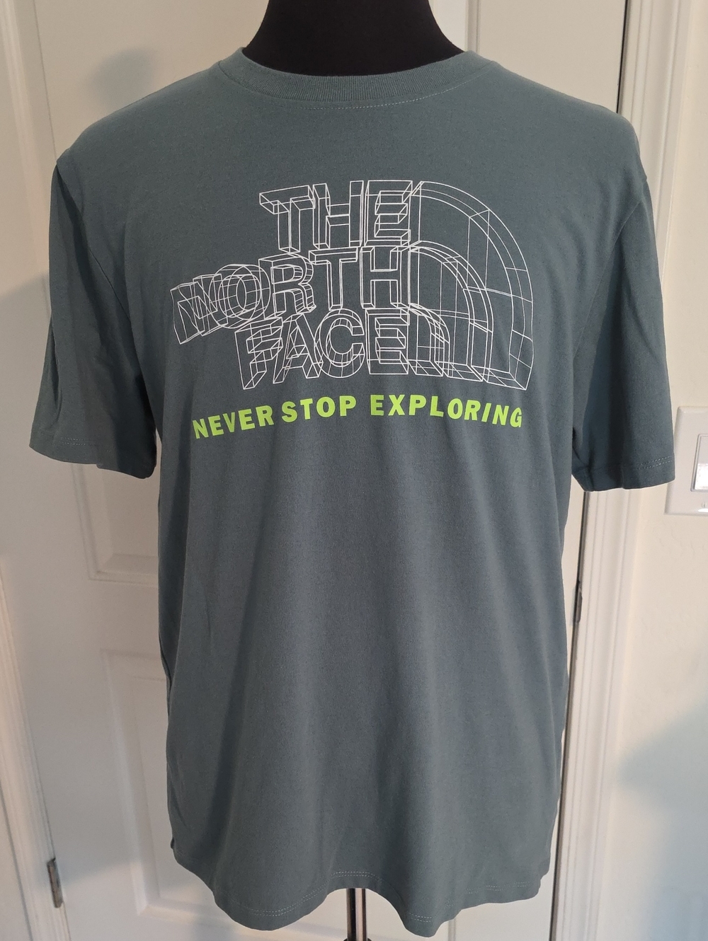 The North Face Men's Short Sleeve Logo Tee in Slate Blue-Green